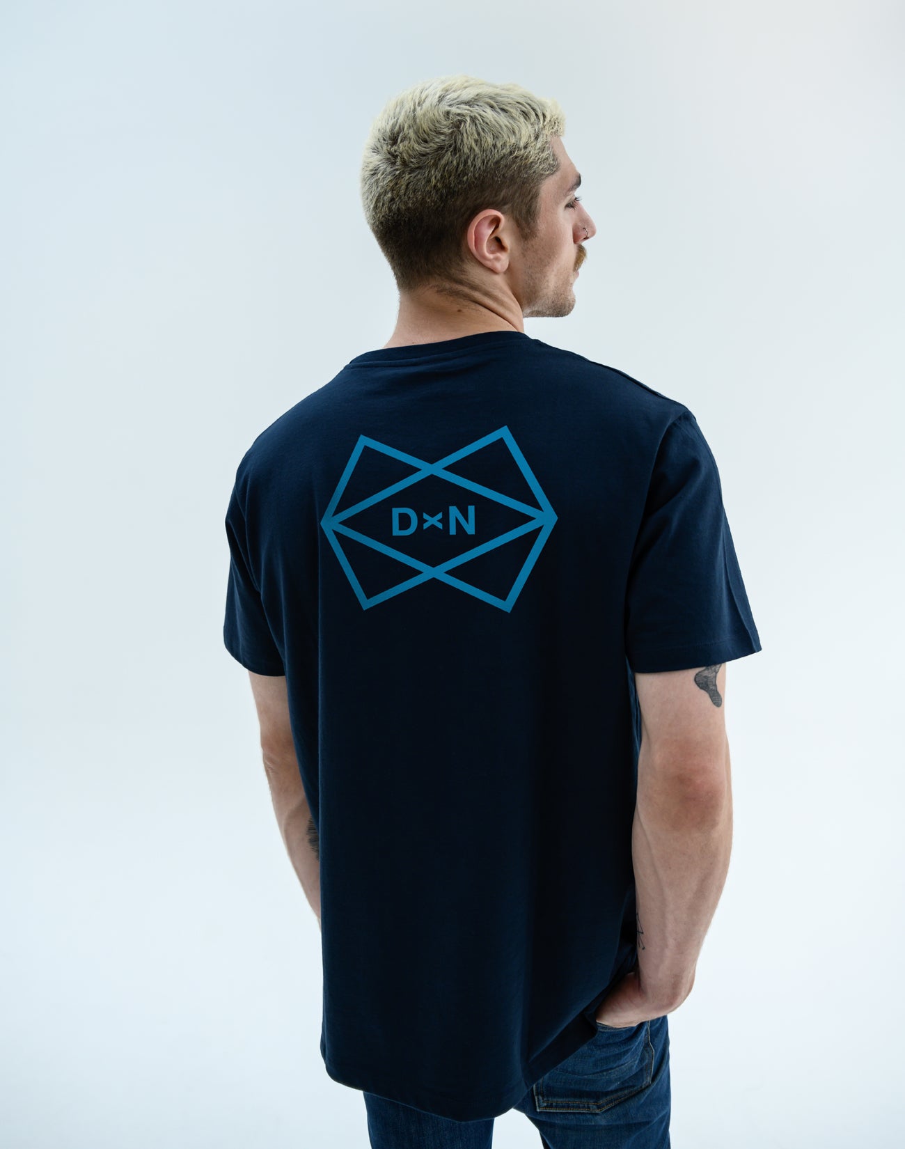 Heavyweight SS Print Tee Navy | Crosses II