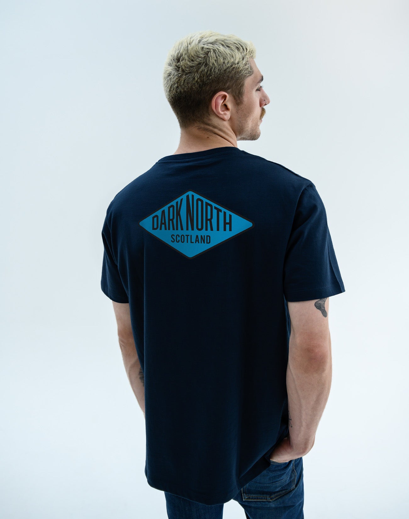 Heavyweight SS Print Tee Navy | Diamond