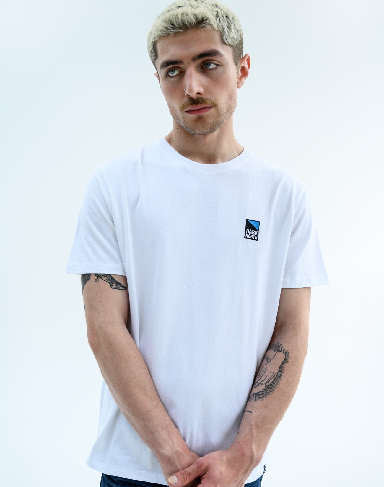 Heavyweight SS Embroidered Tee White | Flag