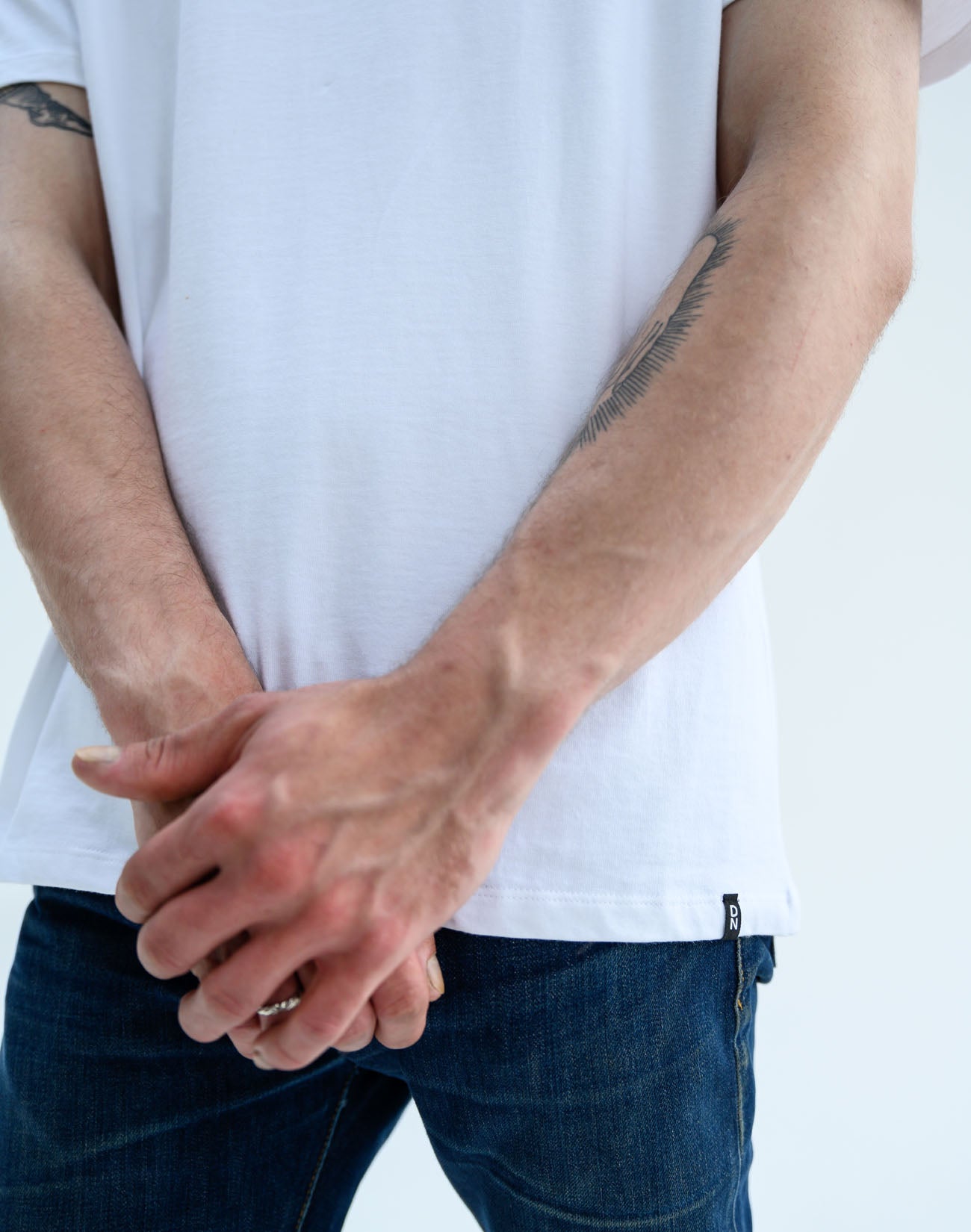 Heavyweight SS Embroidered Tee White | Flag
